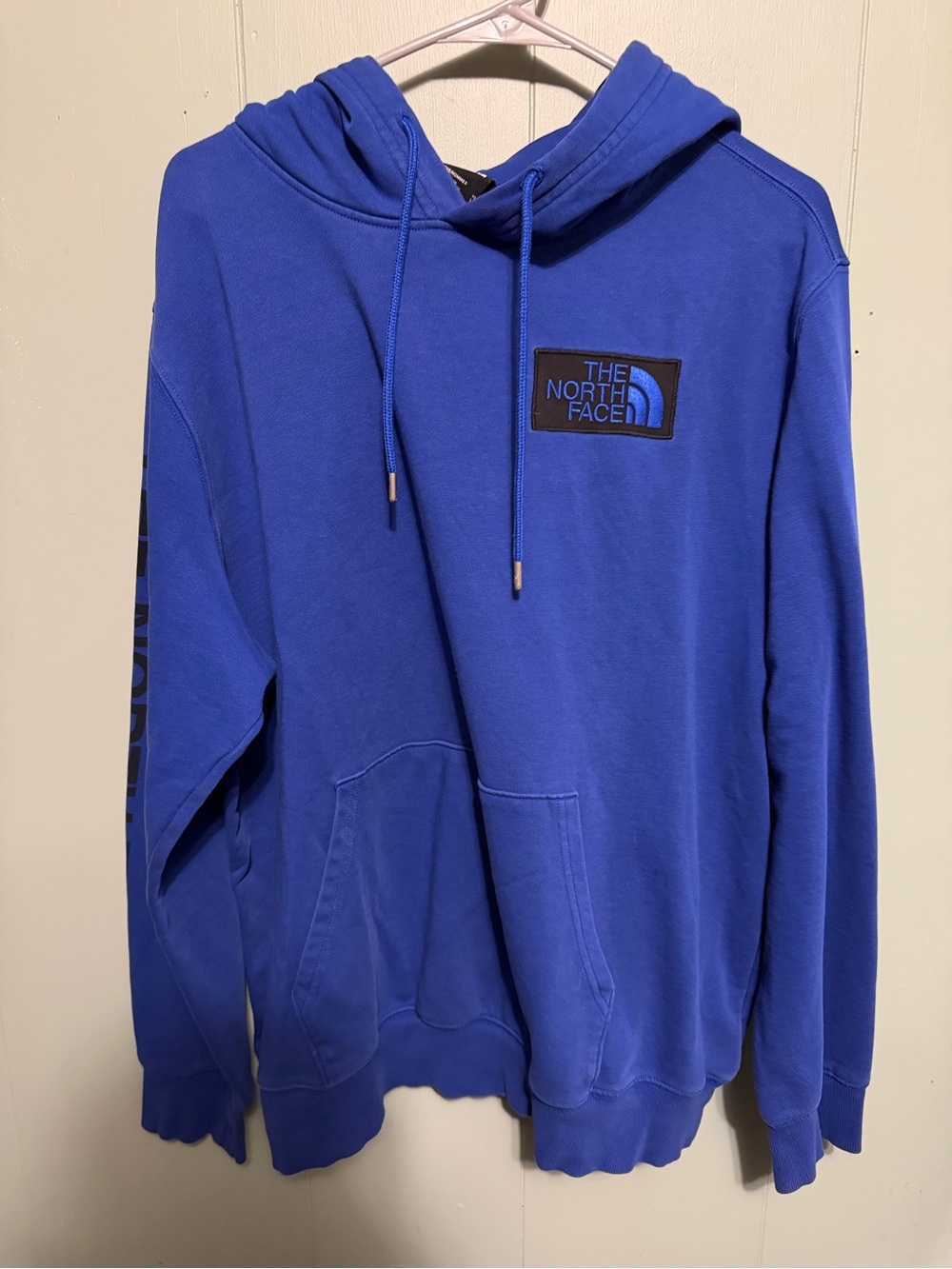 The North Face Men's Hoodie in Royal Blue with Logo Patch